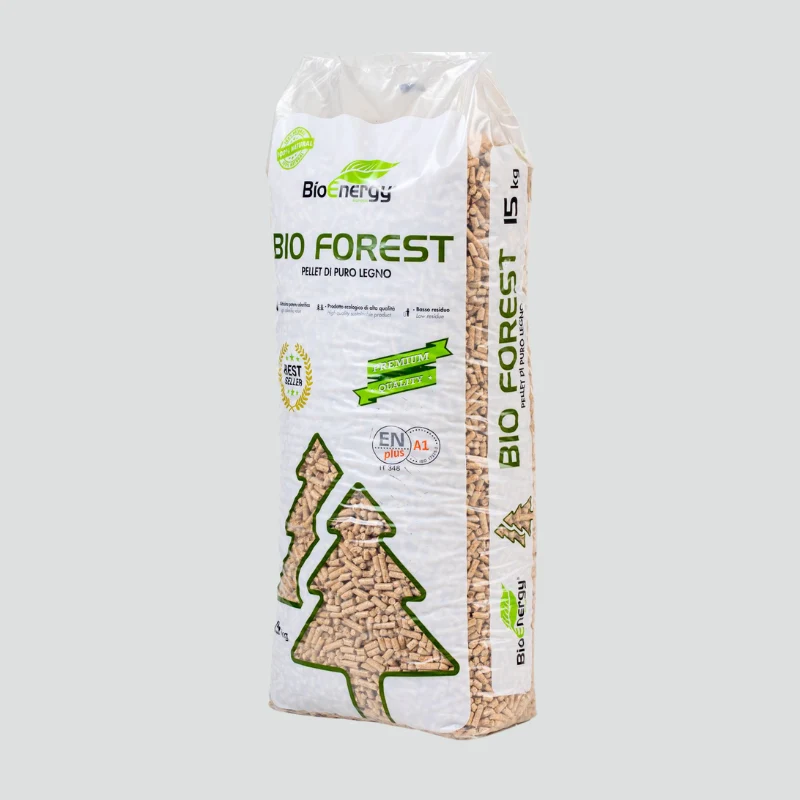 BIO FOREST PELLET 100% NATURAL WOOD ENplus A1 – PALLET 70 BAGS OF 15KG